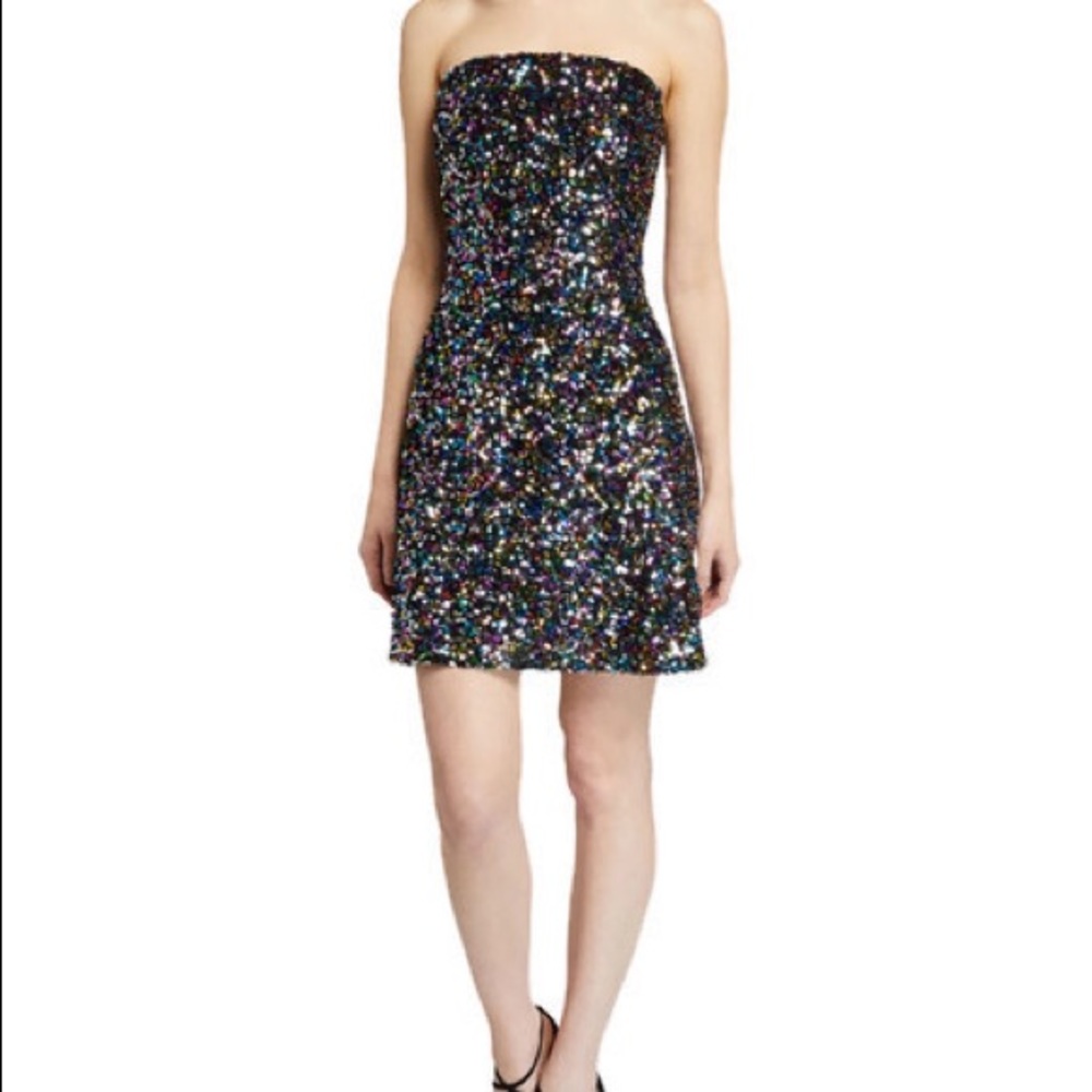 SOLD Women’s Sequin Confetti Party Dress Strapless